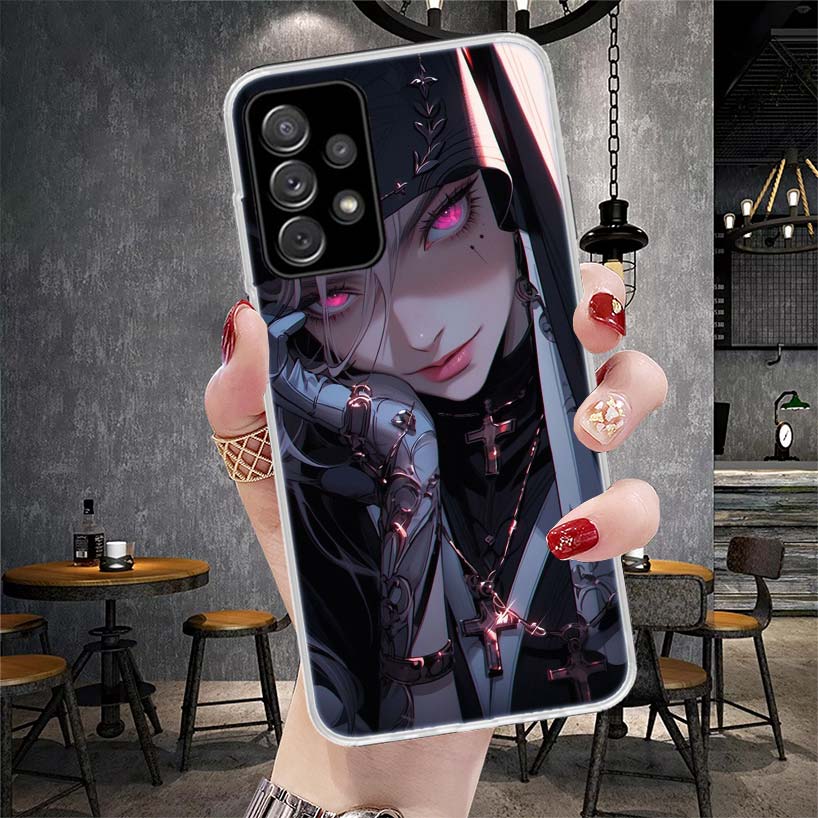Dark Demon Nun Soft Phone Case For Samsung Galaxy A13 A14 A15 A16 A17 A53 A54 A55 A56 A57 A33 A34 A35 A36 A37 A23 A24 A25 A26 Ga