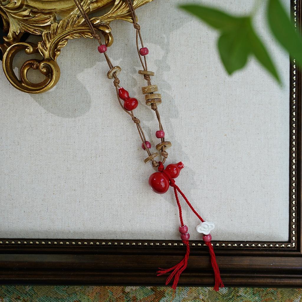 Hot-selling ceramic mushroom necklace accessories niche design necklace high sense