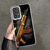 Goldene Waffenkugeln AK47 Pistole Stoßfeste Handyhülle für Samsung A17 A16 A15 A14 A37 A57 A36 A56 A26 A35 A55 A25 A34 A54 A24 A13