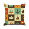Watercolor Maritime-themed Logo Digital Printing Short Plush Pillow Covers for Car Sofa Office Cushion Cover Home Goods