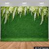 2D Green Grass Wall White Hanging Floral Wall Tapestry Background Cloth