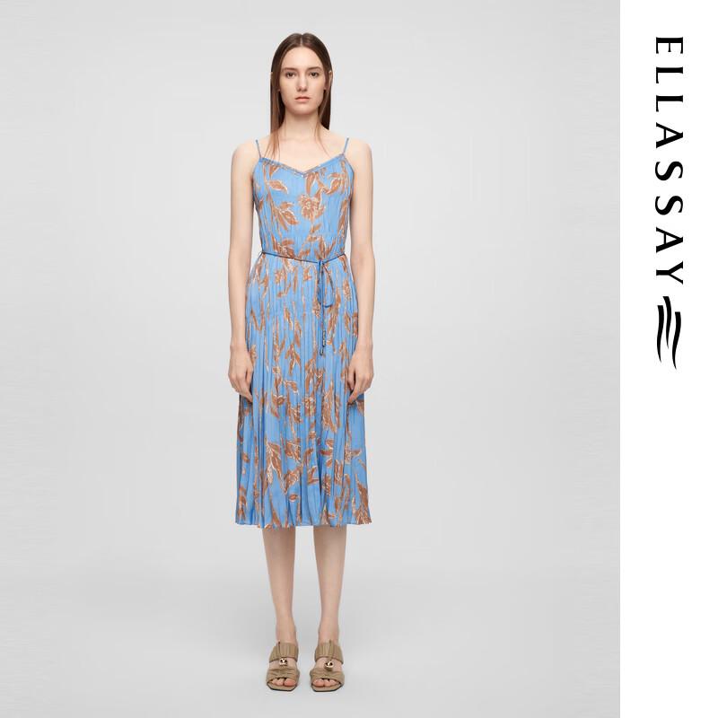 

ELLASSAY Women s 2025 Summer Printed Spaghetti Strap Midi Dress M