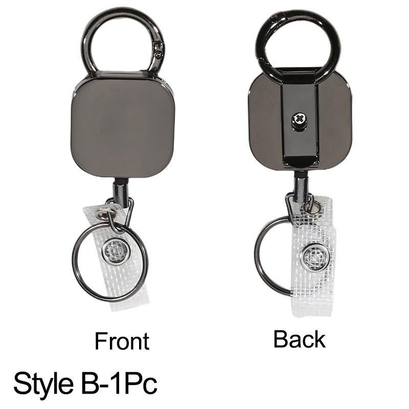 Metal Card Key Ring Clip Retractable Pull Key Ring Chain Reel Extendable Belt Reel ID Lanyard Name Tag Card Badge Holder NEW