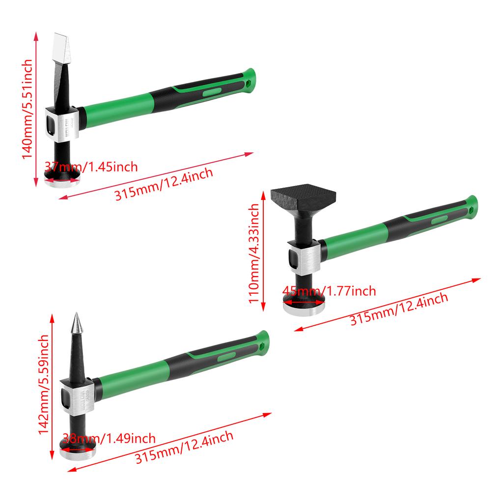 High Strength Alloy Steel Auto Body Repair Hammer Kit Suitable for Efficient Dent Removal and Restoration Easy Transport