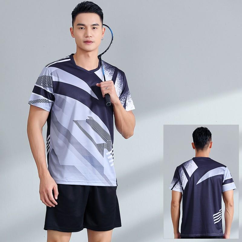 Quick-Dry Sport Set Badminton Tennis Pickleball Volleyball Men Women Athletic Wear Short Sleeve