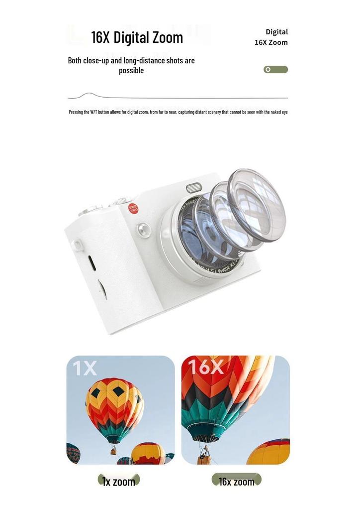 Retro Student HD Flip Screen Camera with High Pixel CCD and Fill Light for Campus Parties