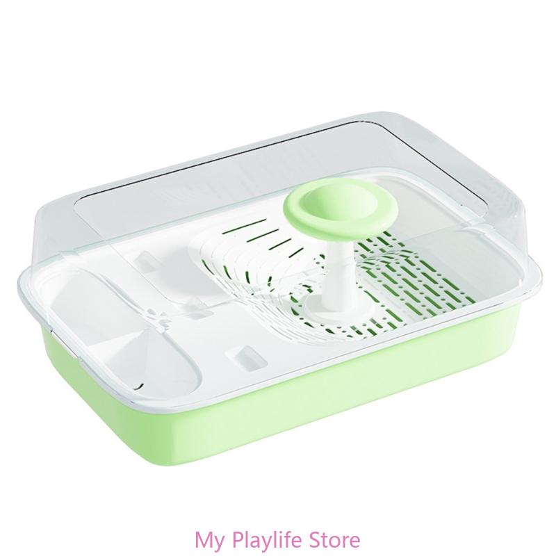 

Раздельные емкости для черепах Террариумы с платформой для купания Escape Prevent Turtles Аквариумы Terrapins Пластиковый бассейн с душем зелёный