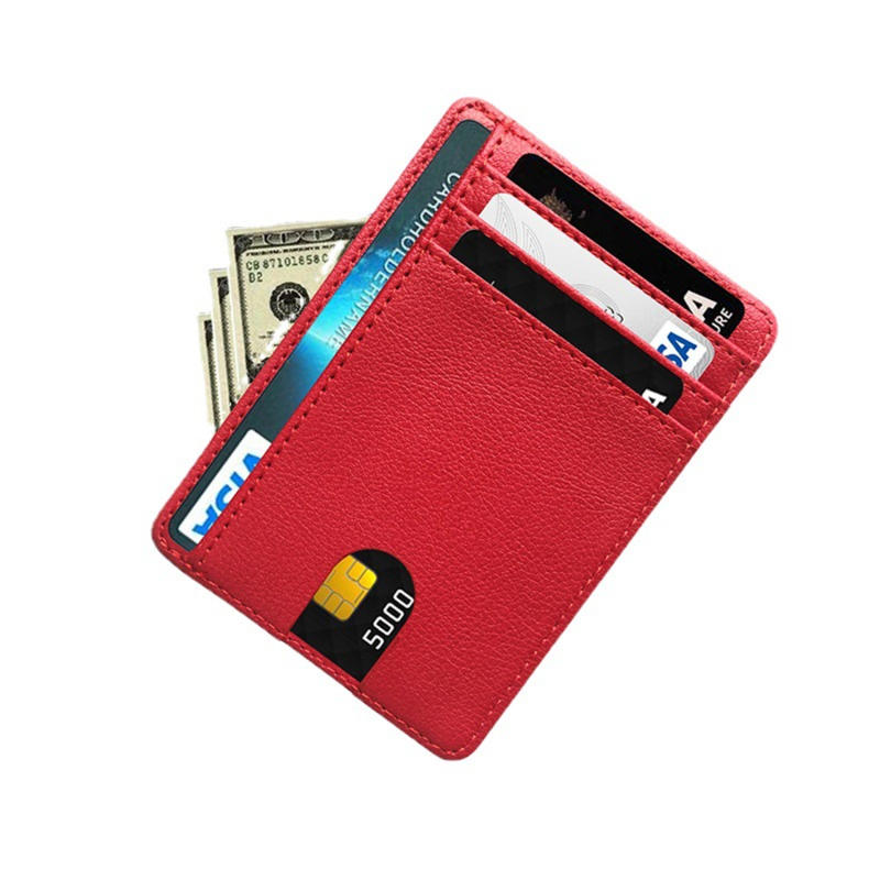 Ultra Thin Leather Credit Card Holder Fashion Multi Card Portable Business Wallet for Men Women Daily Use Pocket