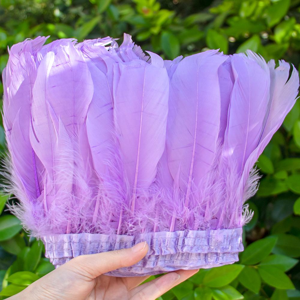 2 Meter Natural Dyed Goose Feather Trim Fringe Ribbon for Wedding Decor Costume Accessories DIY Crafts Gift Wrapping Supplies