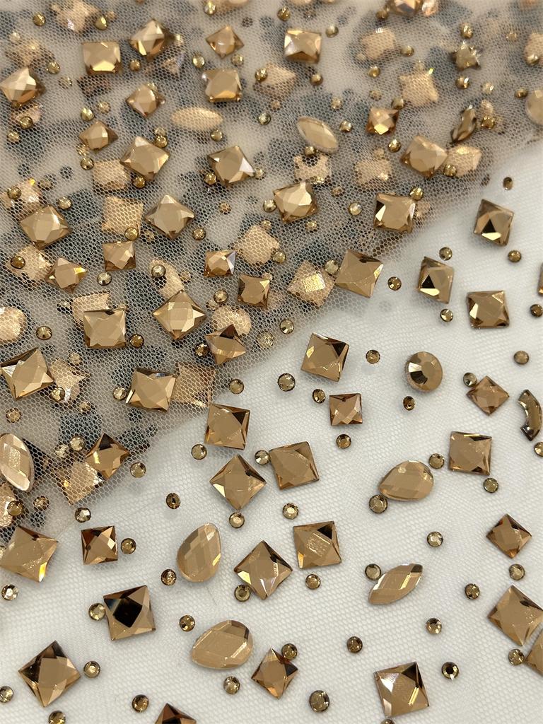 African Heavy Stones Lace Fabric 2025 High Quality for Women Nigerian French Stones Tulle Lace Fabric Wedding Party Dress Sewing