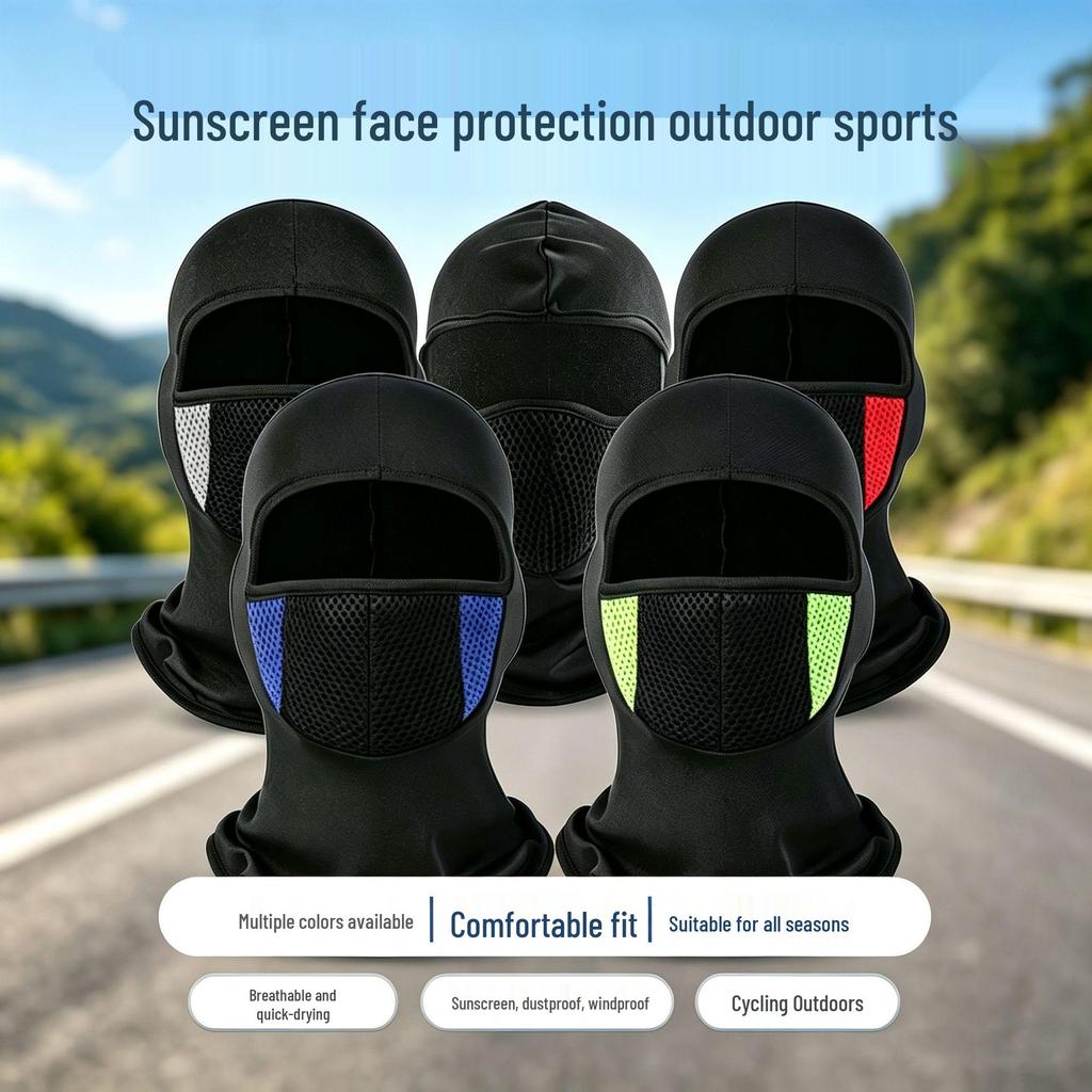 Breathable Mesh Cycling Balaclava: Dustproof Sun Protection Hood for Outdoor Motorbike