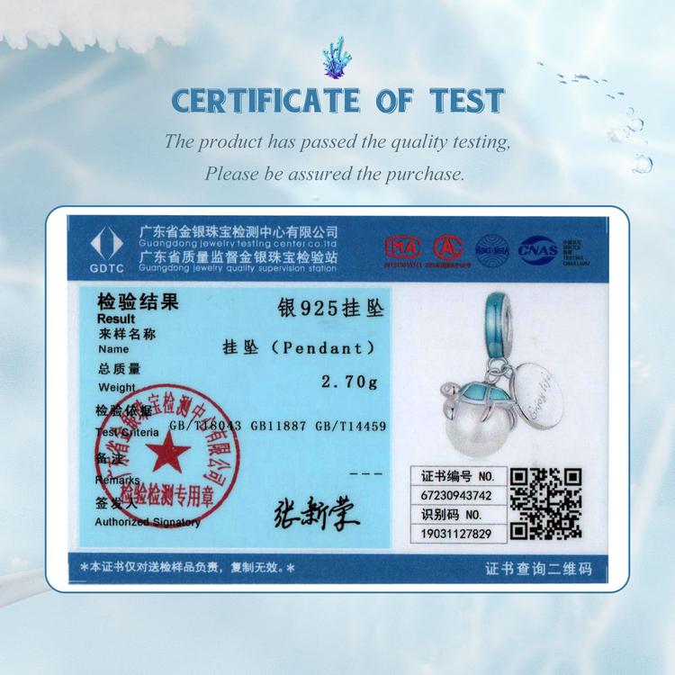 WOSTU Brelocuri din argint 925 scoici de mare margele submarine Pendan crab și alge marine se potrivesc brățară originală bijuterii DIY