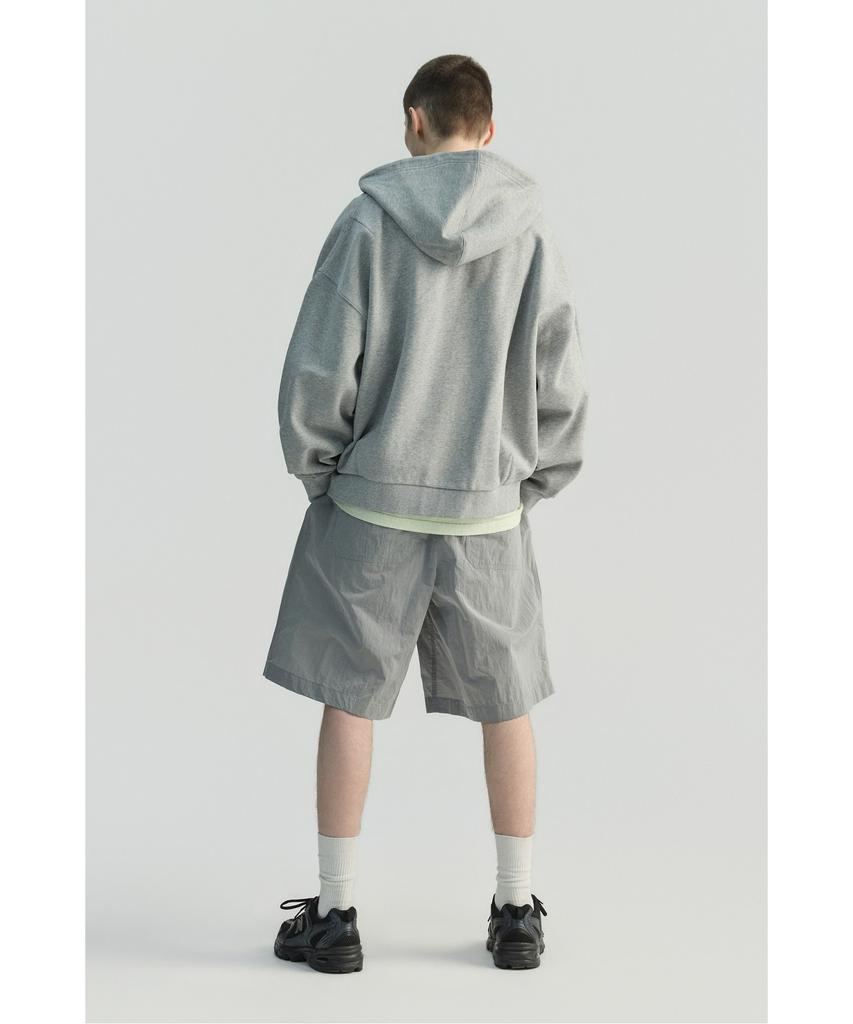 IRO Rafales Metal Nylon Mesh Color Block Bermuda Shorts Grey