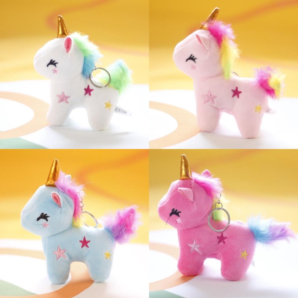 Adorable Rainbow Unicorn Plush Keychain Wholesale Pony Doll Pendant For Girls' Backpacks