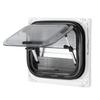 14x11.2in RV Exit Window Rounded Double Layered UV Protection Push Out Emergency Windows with Curtain for RVs Campers