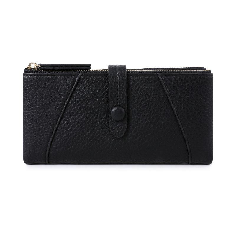 Damski miękki skórzany długi portfel kopertówka etui na monety karty