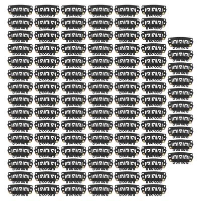 100Pcs Black U Shape Hair Extension Snap Clip Safe 6 Teeth Hairpiece Wig Clip for DIY