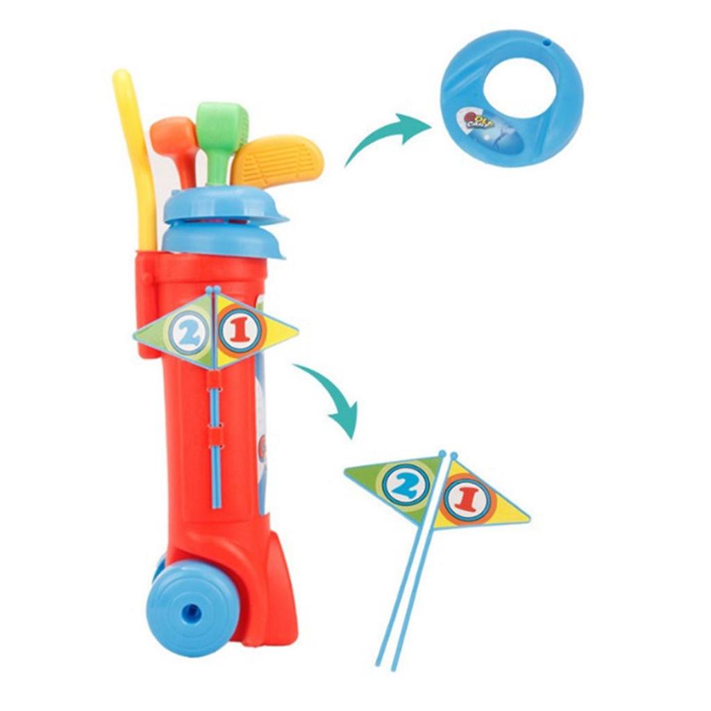 Kids Toys Golfer Set Golf Clubs Balls Caddy Garden Summer Educational Game