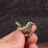 1pc Vintage Ornaments Mini Vintage Brass Bird Statue Retro Sparrow Figurines Small Animal Sculpture For Living Room Bedroom Home