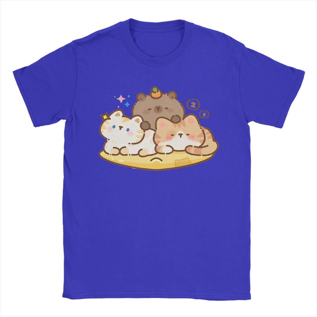 Fun Capybara Cute Animal T-Shirt Male  Streetwear Pure Cotton T-Shirts Beach Breathable Hipster Tees Wholesale Oversized Clothes