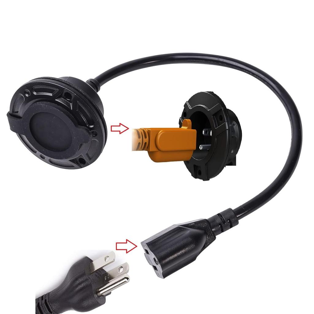 RV Shore Power Inlet Charger Plug 15 Amp AC Port Plug 125 Volt Power Inlet Socket And Waterproof RV Electrical Outlet Receptacle Box Integrated