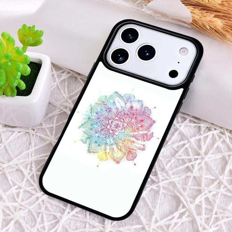 Yoga Om Namaste Mandala Colourful Design Shockproof Phone Case for iPhone 17 Air 16e 15 11 12 14 13 Pro Max Cover Coque