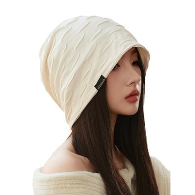 Cappelli da donna primavera autunno sottili a righe plissettati pullover capispalla da donna semplice casual fascia