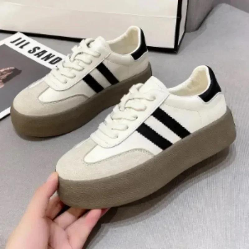 Women's Thick Sole Sneakers Fashion Casual Board Shoes for Women Tennis Training Shoes Forrest Gump Shoes Lace Up Platform Shoe