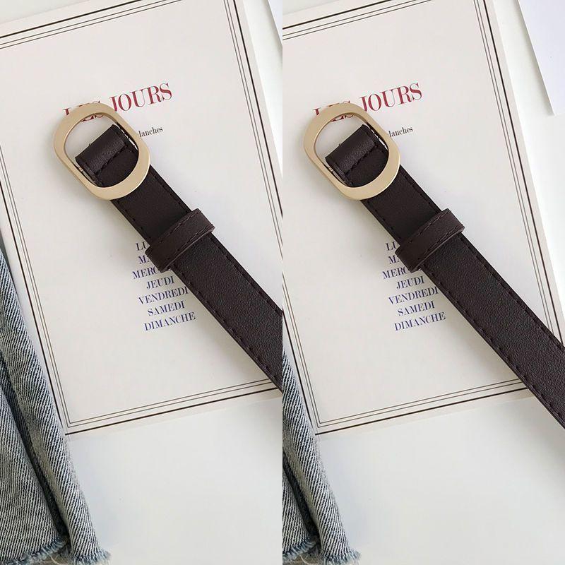 Black Womens Ontrend Pu Belt With Chic Automatic Closure For Effortless Fashion