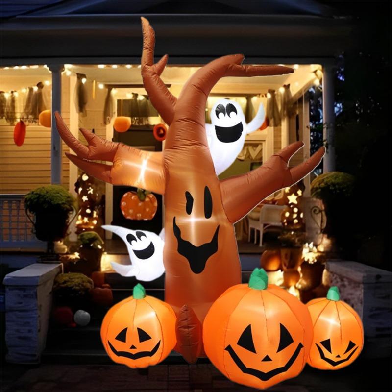 Inflatable Toy Scary Pumpkin Tree Halloween Inflatable Model Luminous Day of the Dead Halloween Atmosphere Decoration Model