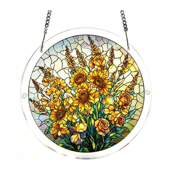 Suncatcher Puzzle in Acrilico Ornamento da Appendere alla Finestra 83 Pezzi Puzzle Sun Catcher Decorazione da Giardino Regali per Donne Uomini Mamma