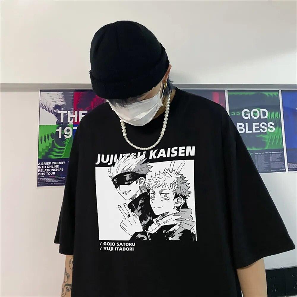Harajuku Unisex's Tshirt Jujutsu Kaisen Printed Short Sleeve T Shirt Cool Cartoon Anime Casual T-shirt Kawaii Male Streetwear Tops