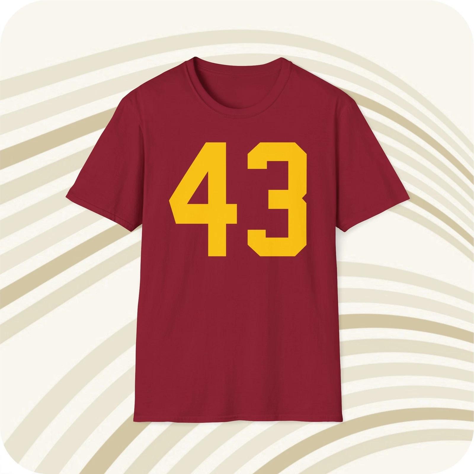 Men s and Women s T-shirts Troy Palamalu USC Trojans #43 NCAA Jersey T-Shirt - Front & Back Print S