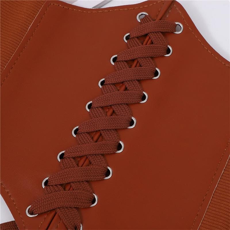 1PC Delicate Texture Elegant Posture Soft Durable Faux Leather Shirts Stylish Versatile Wide Waistband Daily