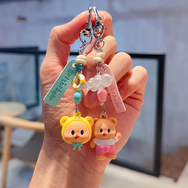 Butterbear Mini Duo Pack Keychain, Adorable & Exquisite Cartoon Bear Bag Charm Pendant