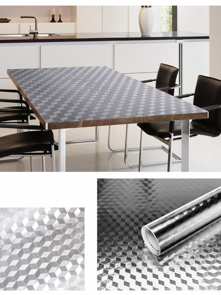 Marmor Kök Oljetät filmspis Vattentät Fuktsäker självhäftande tapet Bänkskåp Renovering Kakeldekal