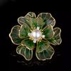 Chinese Style Enamel Peony Brooch Women'S High-End Suit Accessories Pin Coat Decorative Collar Pin Fixed Clothes