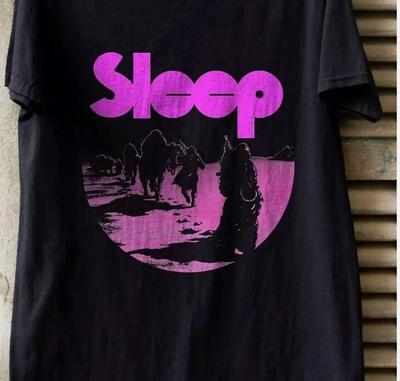 Sleep Band Purple Desert Scene Graphic Black 100% Cotton T-shirt Mens Tees Top Vintage Style