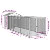 VidaXL Dog Niche with Light Grey Roof Galvanized Steel, Dog Cage, Dog Shelter, Animal House, Cages 3189064