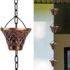 Checkered Cup Shape Rain Chain High Quality Material Detachable Use Shape 2.8M Housing Needs Flower Decorative Meta E7L2