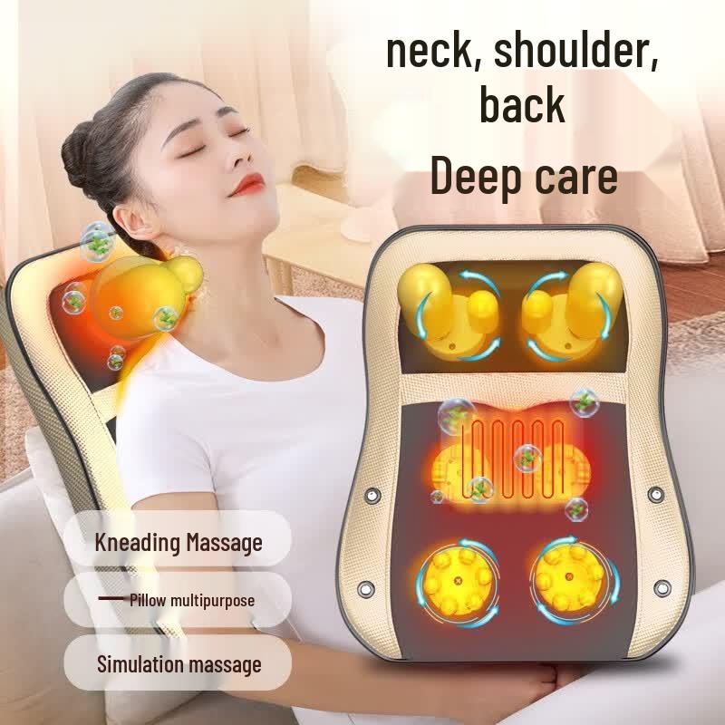 Enlong Multifunctional Neck, Waist & Back Massage Cushion with Mugwort Hot Compress CN plug (adapter included)