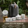 Suet jade travel kung fu tea set outdoor ceramic tea making cover bowl teacup simple white porcelain portable storage