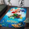 1pc Mermaid Pattern Area Rug Soft Flannel Floor Mat for Living Room,Office,Bedroom and Carpet,Sofa Coffee Table Floor Mat