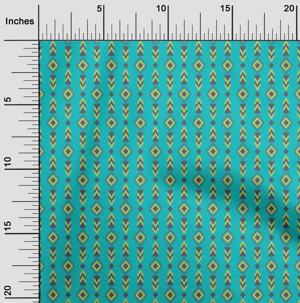 oneOone Cotton Flex Fabric Diamond & Triangle Geometric Print Sewing Fabric BTY 40 Inch