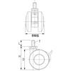 TRUSCO Screw-in Twin Wheel Caster Nylon Wheel with Swivel Stopper 40 M8 TDNS40-M8
