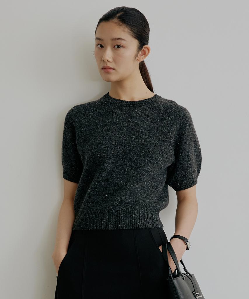 ARTID Metallic Cashmere Short Sleeve Knit_3 Colors