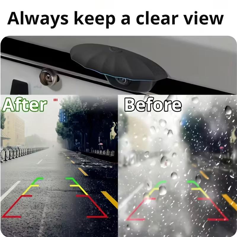 Universal Rear View Camera Rain Shield - All-Weather Protection for Rain, Snow & Dust - Easy Install for All Cars & SUVs