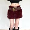Herbst und Winter Heißes Mädchen Retro Weicher und Wachsiger Rock für Frauen mit Sinn für Design Am einfachsten zu kombinieren Hüftbedeckender Kurzer Rock Trendig