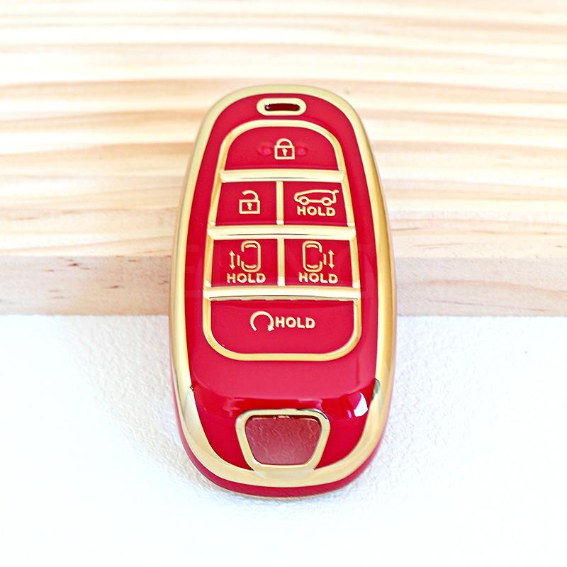 6 Knoppen Shell Fob Auto Sleutelhoes Cover Voor Hyundai Ioniq 5 Solaris Nexo Nx4 Sonata Hybrid Nieuwe Grand Santa Fe Tucson