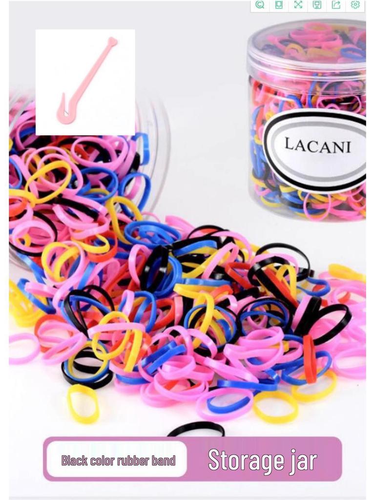 Children's Soft Hair Ties: Damage-Free Black and Colorful Rubber Bands for Girls and Babies